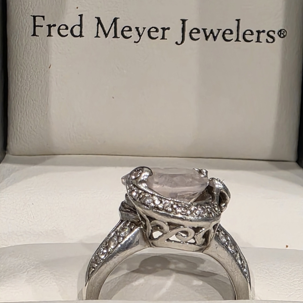 Sterling Silver Rose Quartz Heart Ring